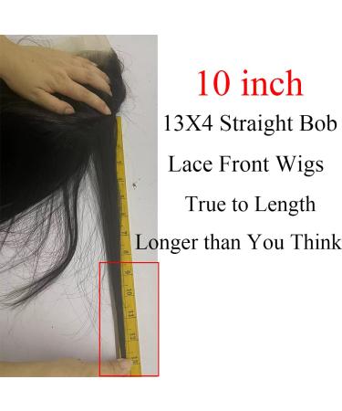 10 inch Brazilian Virgin Human Hair Straight Bob Wig | HD Lace Front | 160% Density | Natural Color - Buy Online on GoSupps.com