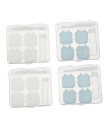 Gatuida Makeup Mirror 4pcs Colored Contact Lenses Contact Lens Case Carrying Bag Abs Travel Button Case