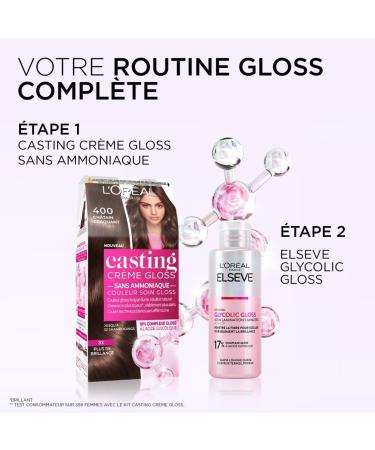 L OR AL PARIS - Coloration Cheveux Semi-Permanente Ton sur Ton - Couleur Soin Gloss - Sans Ammoniaque - Casting Cr me Gloss - Nuance : Noir Eb ne (200) 200 - Noir Eb ne 1 unit (Lot de 1) - Buy Online on GoSupps.com