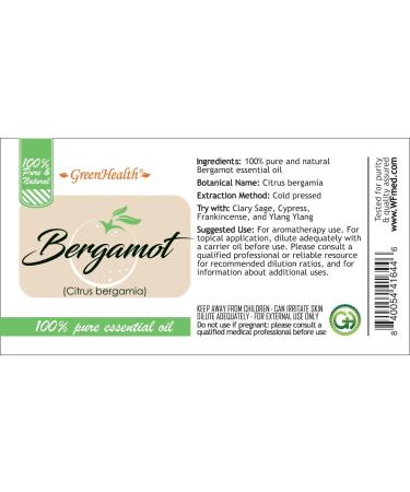 Bergamot Essential Oil 16 fl oz Aluminum Bottle (Pack of 2) 100% Pure Essential Oil GreenHealth - Buy Online on GoSupps.com