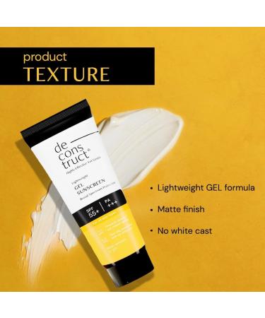 Decon'struc.t Face Gel Sunscreen SPF 55+ PA+++ | Broad Spectrum Sun Protection | Gel-Based Formula for Oily Combination and Normal Skin | Lightweight Non-Greasy No White Cast 50g - Buy Online on GoSupps.com