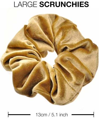 2 PCS Large Premium Hair Velvet Scrunchies in Golden Brown for Women, Girls, and Kids - Buy Online on GoSupps.com