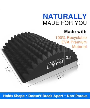 American Lifetime Lower Back Stretcher - Chronic Lumbar Pain Relief Treatment for Spinal Stenosis, Sciatica, Herniated Disc, Neck Muscle Pain - Black - Buy Online on GoSupps.com
