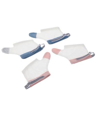 Mipcase 2 Pairs Baby Stop Thumb Sucking Finger Guard Kid Infant Stop Thumb Sucking Kit Soft Mesh Fabric Stop Sucking Gloves Baby No Scratch Breathable Finger Thumb Protector Mitts L 12.5x7x0.5