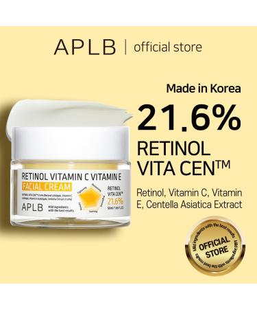 APLB Retinol Vitamin C E Facial Cream | 21.6% Retinol for Deep Hydration & Skin Revitalization | Korean Skincare 1.86 FL.OZ - Buy Online on GoSupps.com