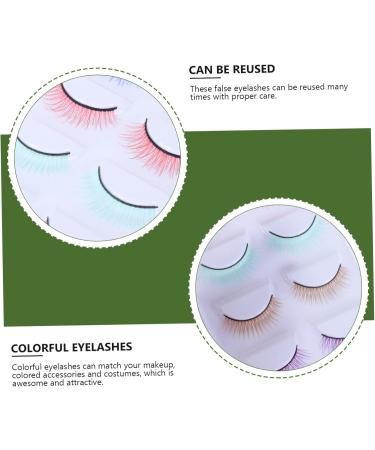 DRESSOOS 5 Pairs Colored False Eyelashes Multi Layered False Eyelashes Magnetic Eyelashes Fluffy Eyelashes Cosmetics Fake Eyelashes Thick Eyelashes Tool Girl Self Made Artificial Fiber - Buy Online on GoSupps.com