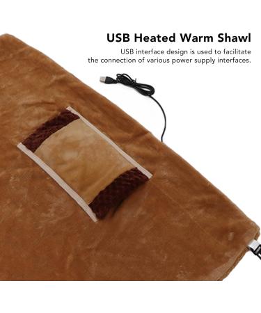 Heated Warm Scarf - 5V Low Voltage USB Flannel Heating Blanket for Home & Office - Safe & Multifunctional | Brown - Buy Online on GoSupps.com