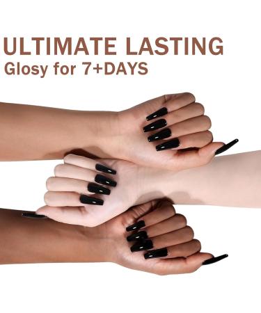 Black Nail Polish - Nail Varnish Quick Dry & Long Lasting 12ml Nails Polish Water-Based Low Odor Environmental Friendly Mild Nail Paint for Nail Art Diy Manicure at Home - Buy Online on GoSupps.com