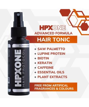 HPX ONE Anti Hair Loss Tonic For Men - DHT Blockers: Saw Palmetto & Lupine Protein + Biotin Keratin Caffeine Essential Oils & Plant Extracts - Strengthen Thicken & Protect (100ml) - Buy Online on GoSupps.com