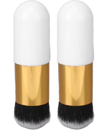 Chubby Cosmetic Brush 2 Pieces Durable Facial Makeup Brush Easy to Clean Skin-Friendly Round Handle for School - Buy Online on GoSupps.com