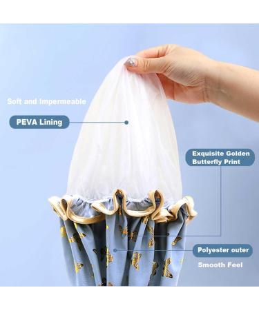 Elastic Band Waterproof Shower Cap for Girls and Women - Butterfly Design | Keeps Hair Dry, Covers Ears, Oil-Proof | Ideal for Bath and Kitchen Use - Buy Online on GoSupps.com