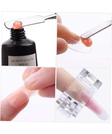 Ipetboom 1 Set Nail Extension Manicure Nail Tip Nail Extension Clips Nails Brush Manicure Accessory Quick Building Nail Tool Decor Extension Nails White French Plastic Suite - Buy Online on GoSupps.com