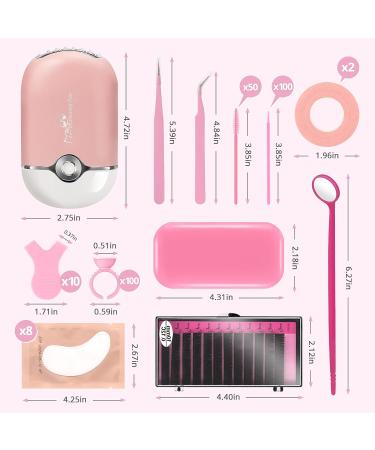 Buqikma 277 PCS Eyelash Extension Kit | Type C Eyelash Fan | Lash Perm Lift Set with Mini Fan, Tweezers, Glue Ring, Eye Gel Pads - Ideal for Beginners and Professionals - Buy Online on GoSupps.com