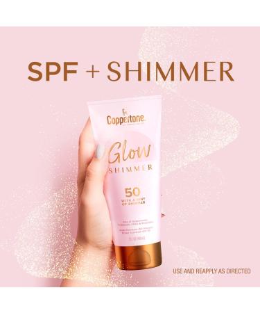 Coppertone Glow with Shimmer Sunscreen Lotion SPF 50 - Water Resistant, Broad Spectrum Protection - 5 Fl Oz - Buy Online on GoSupps.com