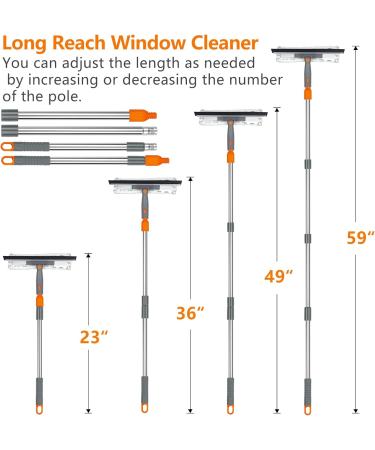 2 in 1 Squeegee for Window Cleaning Tool Long Handle Window Cleaner Tool with Stainless Steel Extension Pole BITOPE 12 Wide Squeegee Cleaning Kit for Car Shower Glass Doors Outdoor High Window - Buy Online on GoSupps.com