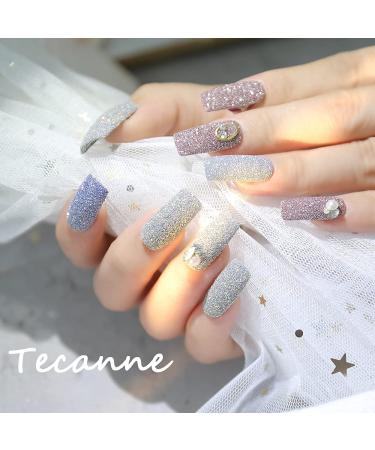 Tecanne Sparkling Diamond Nail Powder - Laser Silver Reflective Glitter Dust for Nail Art Decorations | 8 Boxes - Buy Online on GoSupps.com