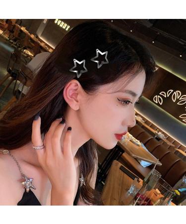 20PCS Silver Star Snap Hair Clips - Exquisite Hollow Mini Barrettes for Women & Girls - Buy Online on GoSupps.com