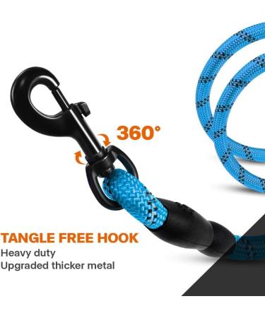 Taglory Reflective Dog Leash - Comfortable Padded Handle Soft Nylon for Large Dogs 150x1.2cm - Perfect for Training & Walks - Blue - Buy Online on GoSupps.com