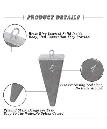 Pyramid Sinkers Fishing Weights Kit - Ocean Saltwater Surf Fishing Tackle Set - 1oz to 8oz Bullet Sinkers - 10pcs - Buy Online on GoSupps.com