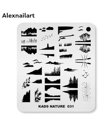 Alexnailart Nail Stamp Plate - Natural Landscape Sunset & Starry Sky Design | DIY Manicure Tool for Stunning Nail Art - Buy Online on GoSupps.com