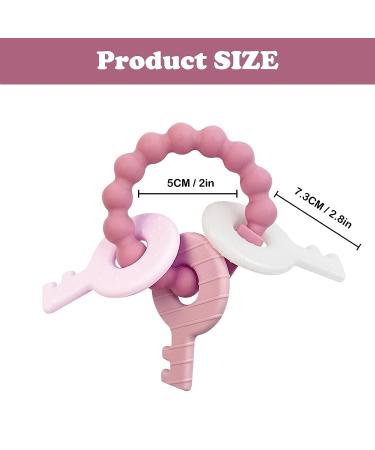 YAPROMO Silicone Teether Bracelet Cute Babies Teething Ring Unisex Teething Toy for Baby Silicone Chew Bracelet Pink - Buy Online on GoSupps.com