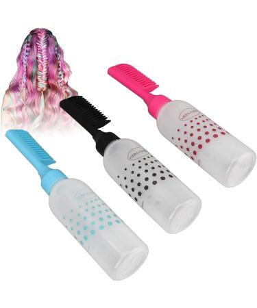 3 Pcs Root Comb Applicator Bottle Hair Dyeing Comb Applicator Bottle Hair Dye Applicator Brush with Clear Scale Hair Oil Applicator Hair Coloring Bottle for Hair Dye Shampoo - Buy Online on GoSupps.com