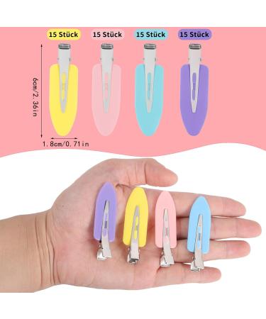 60 Pieces Colorful Seamless Hair Clips for Women & Girls - No Bend Hair Styling Clips in Purple Yellow Pink & Blue - Buy Online on GoSupps.com
