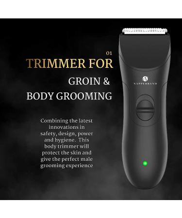 NAPPERBAND Pubic Hair Trimmer for Men - Rechargeable Grooming Kit with Ceramic Safety Blades for Precision Manscaping - Buy Online on GoSupps.com