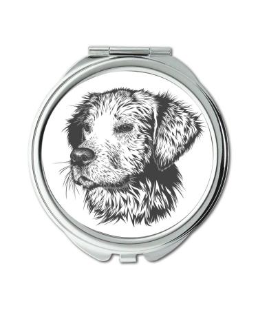 Mirror Travel Mirror Dog Animal Domestic Animal Doggie Pet Portrait pocket mirror portable mirror