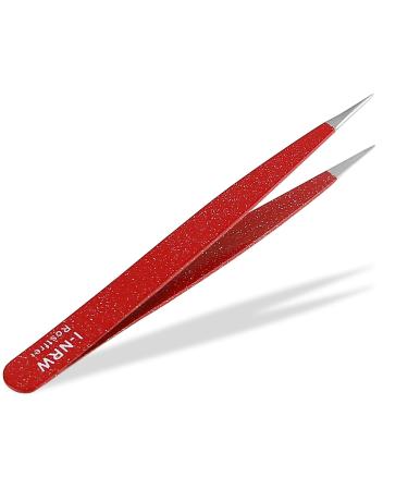 Pointed tweezers 9.5 cm - red - stainless steel
