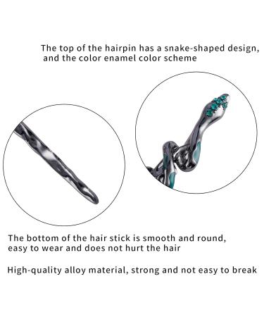 FRDTLUTHW 6.9 Snake Hair Sticks - Pack of 3 Long Hair Pins for Women (Gold, Silver, Black) - Buy Online on GoSupps.com
