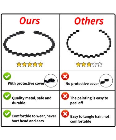 BOYIVI 6PCS Metal Headbands - Unisex Sports Fashion Hair Hoop Set in Black - Buy Online on GoSupps.com