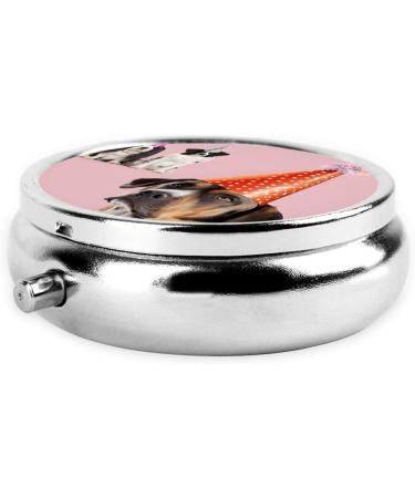 French Bulldogs Mini Round Pill Box - 3 Compartment Portable Organizer for Travel Home & Office - Buy Online on GoSupps.com