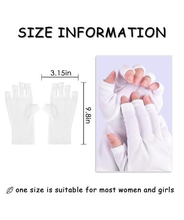 SIUSIO Anti UV Shield Glove - UV Protective Sleeves Fingerless Glove for Gel Manicures protect Hands from LED Lamps Nail Dryer Professional Protection Tool for Skin Care Nail Art Microfiber White - Buy Online on GoSupps.com