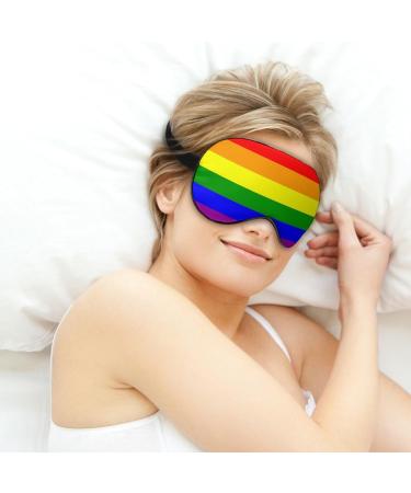 Rainbow LGBT Pride Flag Sleep Mask - Adjustable Eye Cover for Sleeping and Travel - Buy Online on GoSupps.com