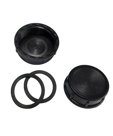 Qrity 2 pieces of kitchen sink drain pipe locking cap inner thread 39mm pipe cap for sealing compounds and piping black leakap-39mm