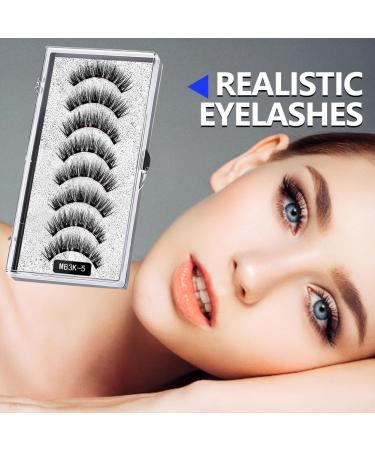 Magnetic False Eyelash Set Magnetic Eyelashes Without Eyeliner Realistic Thick And Curly Reusable Easy To Operate For Girls Makeup - Buy Online on GoSupps.com