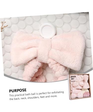 AUTSUPPL 1 Set Dry Hair Towel Set Fast Drying Hair Bathroom Shower Ball Body Sponge Twisted Yarn Pink - Buy Online on GoSupps.com