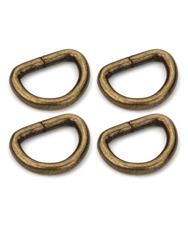CRAFTMEMORE D-Ring Findings 5/8, 3/4 & 1 Inch Metal Non Welded D Rings for Belts Bags Lanyard Leathercraft Avail 4 Colors (3/4" x 20 Pack, Antique Brass) 3/4" x 20 pack Antique Brass
