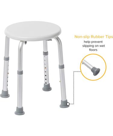 Drive Medical RTL12004KD White Handicap Bathroom Stool - Adjustable Shower Seat - Buy Online on GoSupps.com