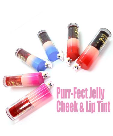 Buy 6 Full Set Cutty Cat Purr-Fect Jelly Cheek & Lip Tint Gloss - Waterproof & Zipper Bag in Pink | International Shipping - Buy Online on GoSupps.com