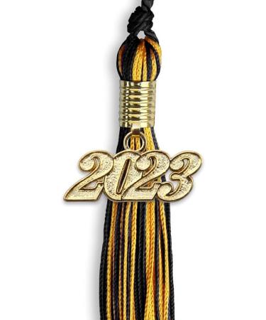 Endea Graduation Mixed Double Color Tassel with Gold Date Drop - Black/Gold 2023 - Buy Online on GoSupps.com