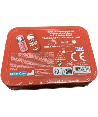 Hello Kitty Pink Children's Plasters in Metal Box - 24 Beautifully Designed Plasters - Perfect for Backpacks - Licensed Product - Buy Online on GoSupps.com