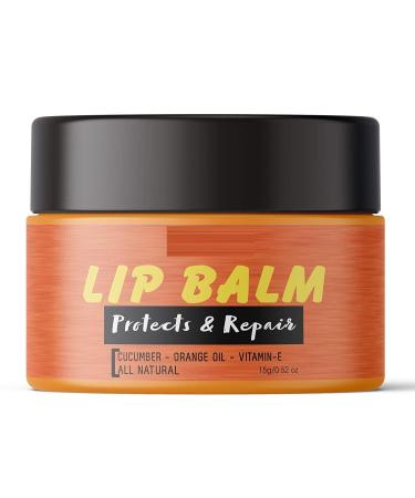 AM Lip Balm with Cucumber Orange Oil Vitamin E Beeswax & Cocoa Butter | All Natural |Protects and Repair Lip Balm - 15g - Buy Online on GoSupps.com