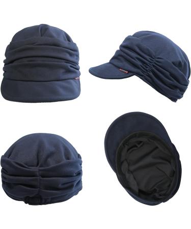 ColorSun Women's Soft Cotton Newsboy Cabbie Cap Beret Hat in Navy Blue - Stylish Painter Visor Baseball Cap - Buy Online on GoSupps.com