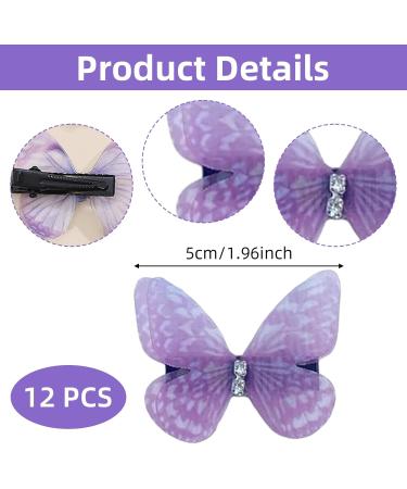Butterfly Hair Clips 12 Pieces Cute Hair Clip Colorful Hair Clips for Girls Hair Accessories for Teens Women Hair Accessories Barrettes Butterfly Snap Hair Clips - Buy Online on GoSupps.com