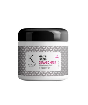 kraze beauty Ceramic Keratin Hair Mask - Hydrating Keratin Hair Treatment for Dry  Damaged Hair and Split Ends - Deep Conditioning Hair Mask Repair for All Hair Types - 16 Fl.Oz