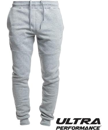 Men's Ultra Performance 3 Pack Fleece Active Tech Joggers with Zipper Pockets - Black/Charcoal/Heather Grey (Large) - Buy Online on GoSupps.com
