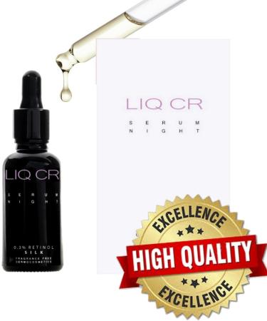 LIQ CR Serum Night 0.3% Retinol SILK Anti-Aging Anti Wrinkle Correction Serum 30ml 1oz - Buy Online on GoSupps.com