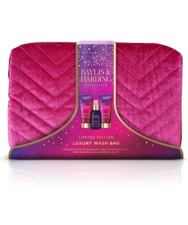 Baylis & Harding Midnight Fig & Pomegranate Deluxe Wash Bag Gift Set - Vegan Friendly - Buy Online on GoSupps.com